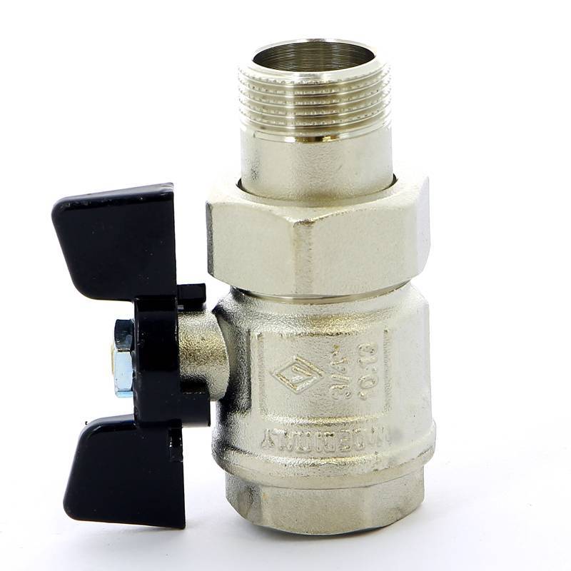 Кран шаровой Bugatti New Jersey 3/4 НВ с разъемным соединением бабочка 09220005