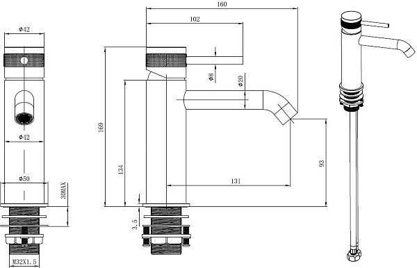Смеситель для раковины Allen Brau Priority излив 13.1 см хром 5.31A01-00