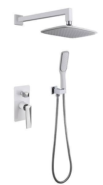 Душевая система Boheme Venturo встраиваемая со смесителем верхним и ручным душем белый/хром 374-W
