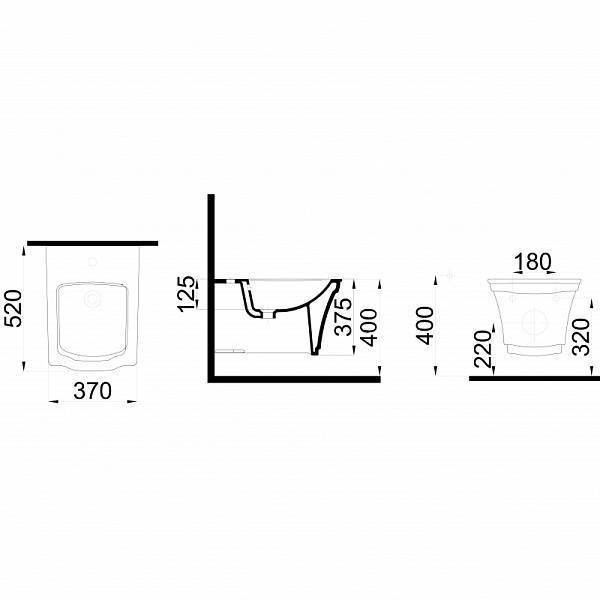 Унитаз подвесной Boheme Hermitage 37х52х37.5 см белый хром 951-CR