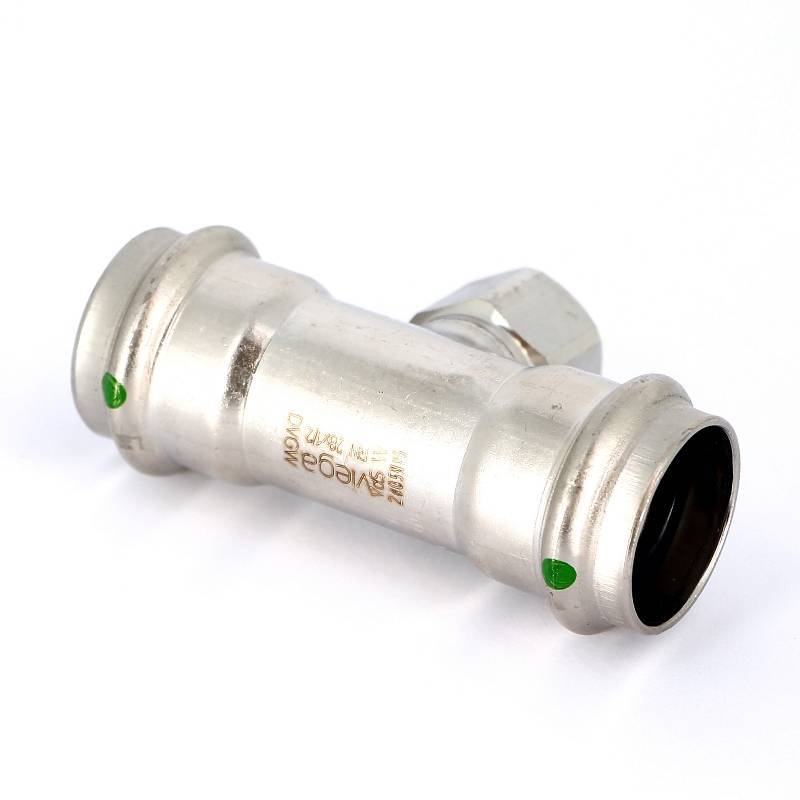 Тройник пресс Sanpress Inox Viega нержавеющая сталь 28х1/2х28 мм ВР 437190