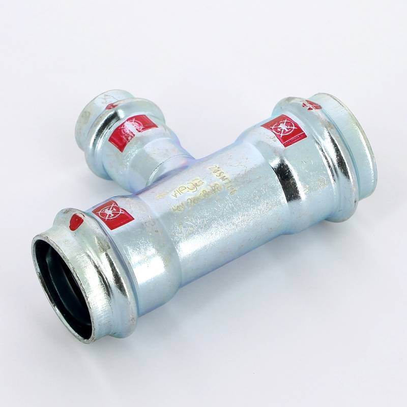 Тройник пресс Viega Prestabo оцинкованная сталь 28х18х28 мм 558727