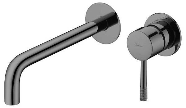 Смеситель для раковины встраиваемый Boheme Uno антрацит глянцевый 465-SGM