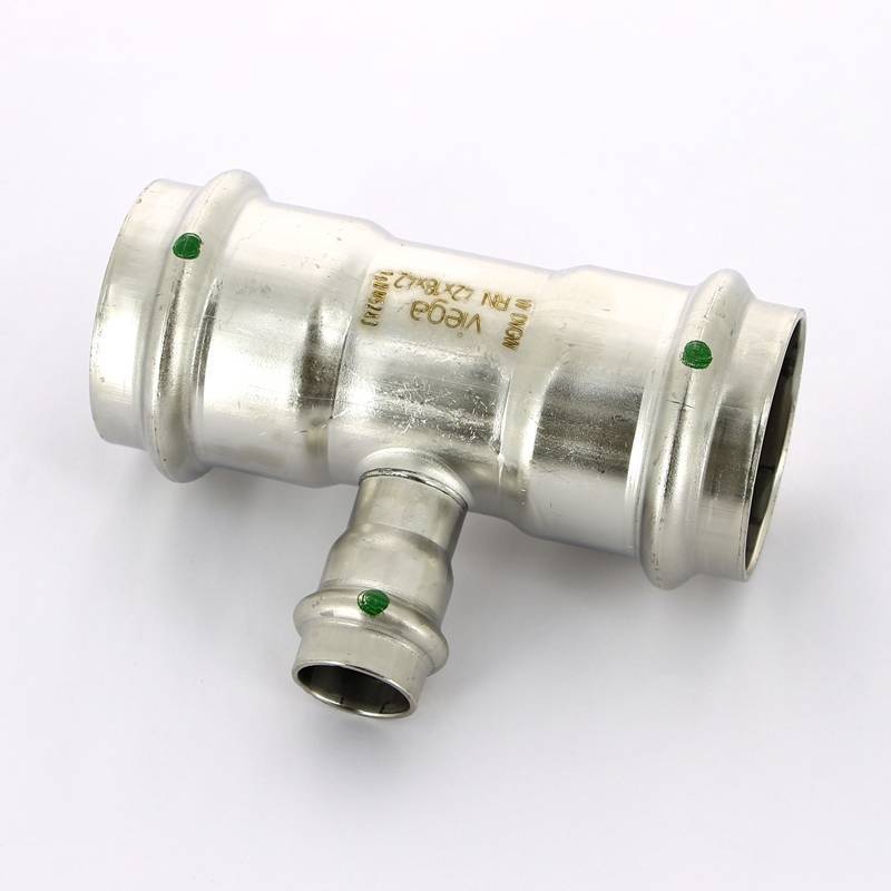 Тройник пресс Viega Sanpress Inox 42x18x42 мм нержавеющая сталь 436025