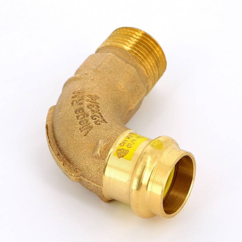 Угол пресс с наружной резьбой Viega Profipress G бронза 22x3/4 345778