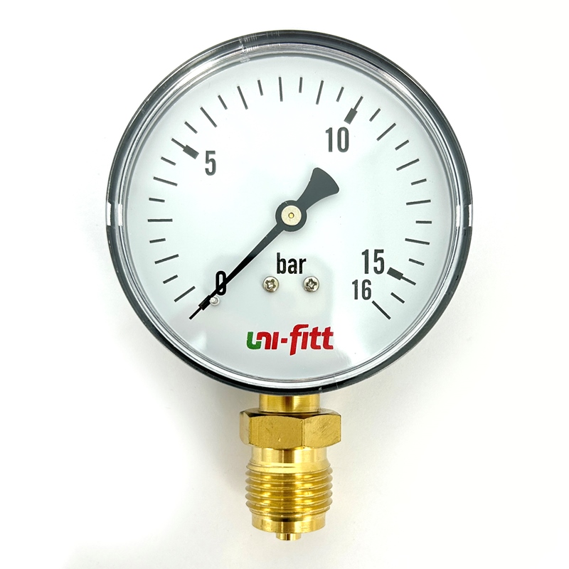 Манометр радиальный 16 бар, диаметр 80 мм, 1/2Н
