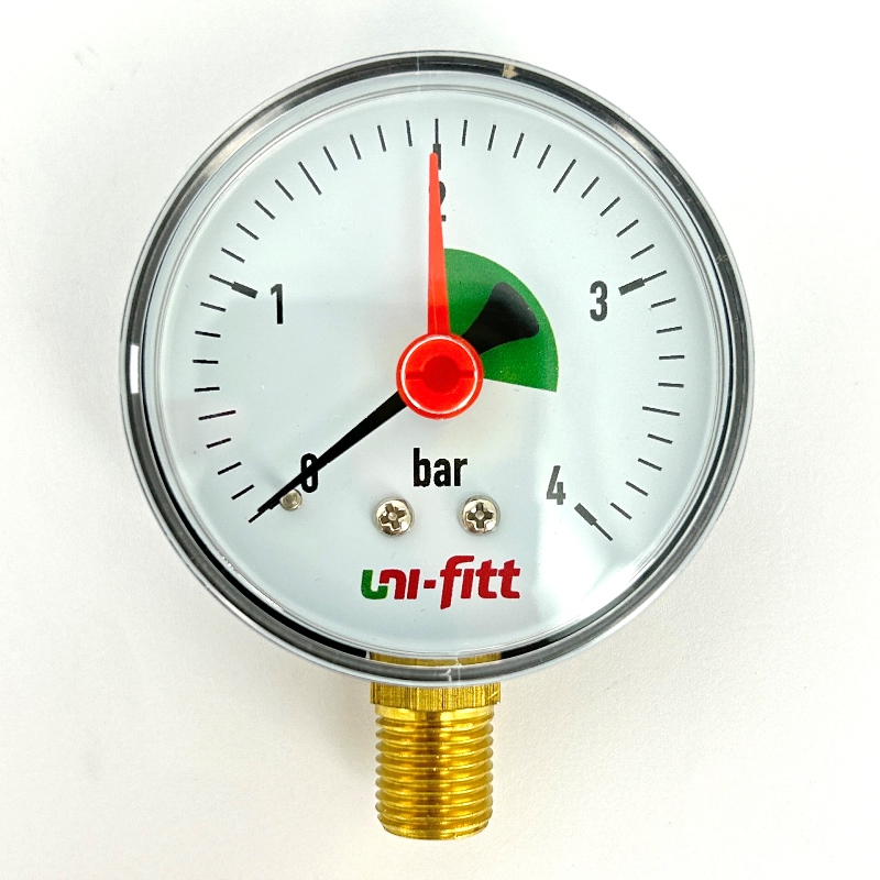 Манометр радиальный с индикаторной стрелкой 4 бар, диаметр 63 мм, 1/4Н