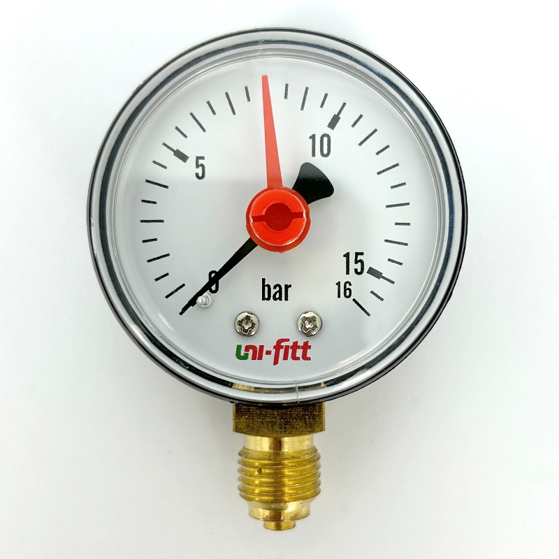 Манометр радиальный с индикаторной стрелкой 16 бар, диаметр 50 мм, 1/4Н