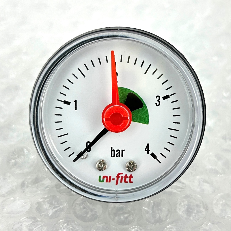 Манометр аксиальный с индикаторной стрелкой 4 бар, диаметр 50 мм, 1/4Н