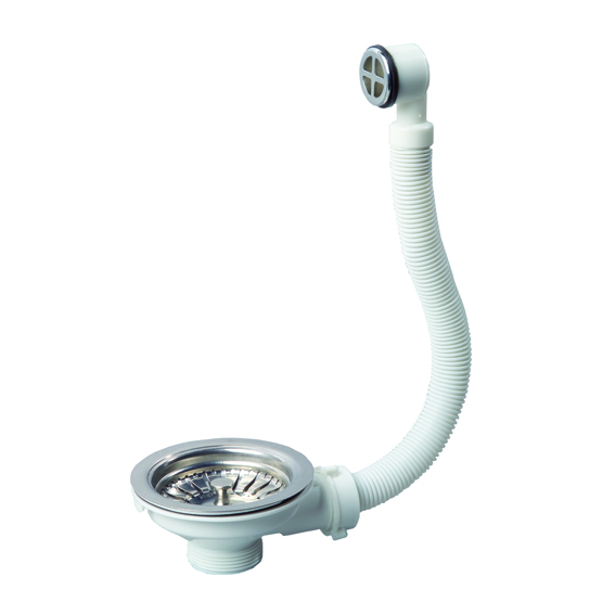 Выпуск чаша D90 мм из нерж. стали с круглым переливом