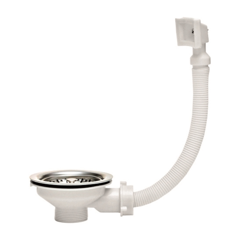 Выпуск чаша D90 мм из нерж. стали с прямоугольным переливом