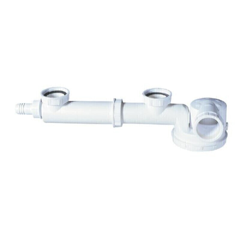 Сифон Эспас 1 1/2 х 40 мм для двойной мойки без вып., с отв. быт.тех, суперплоский