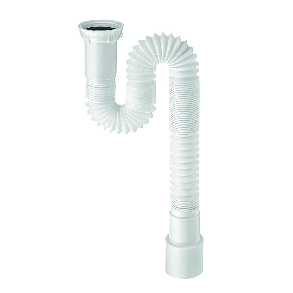 Сифон гофрированный без выпуска 1 1/2 х 40/50 мм, L800 мм с хомутом жёсткости