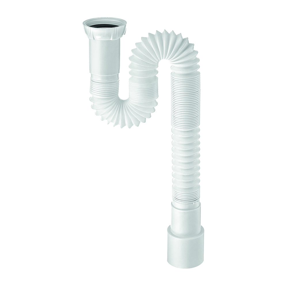 Сифон гофрированный без выпуска 1 1/2 х 40/50 мм, L1200 мм с хомутом жёсткости