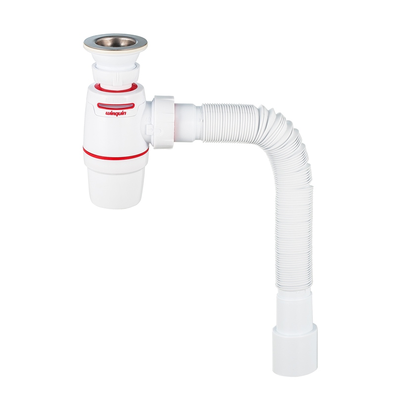 Сифон NEO AIR с выпуском 1 1/4 х 40 мм и с гофротрубой L800 мм, 40 х 40/50 мм