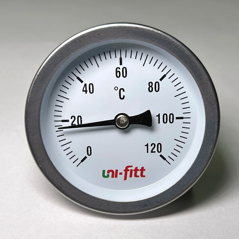 Термометр погружной аксиальный 120 C, диаметр 63 мм, гильза 50 мм, 1/2H