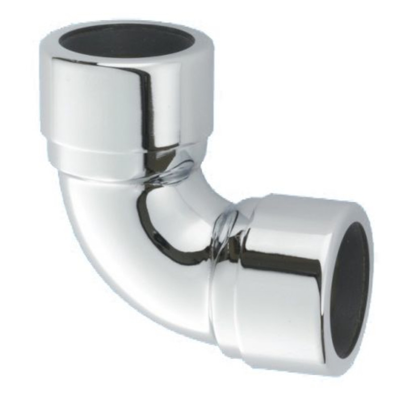 Отвод 90' 32 х 32 мм, латунный компрессионный, хром