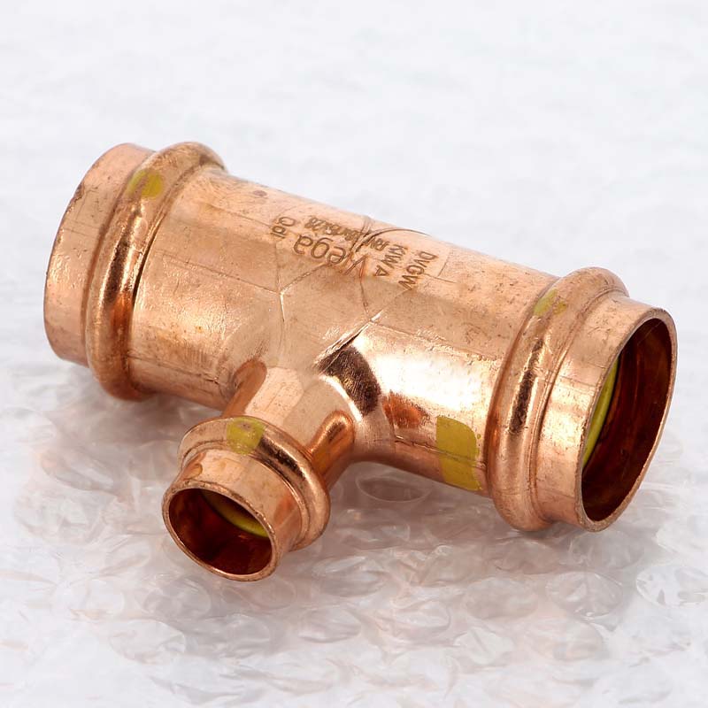 Тройник пресс 28х15х28 медь Profipress G SC-Contur