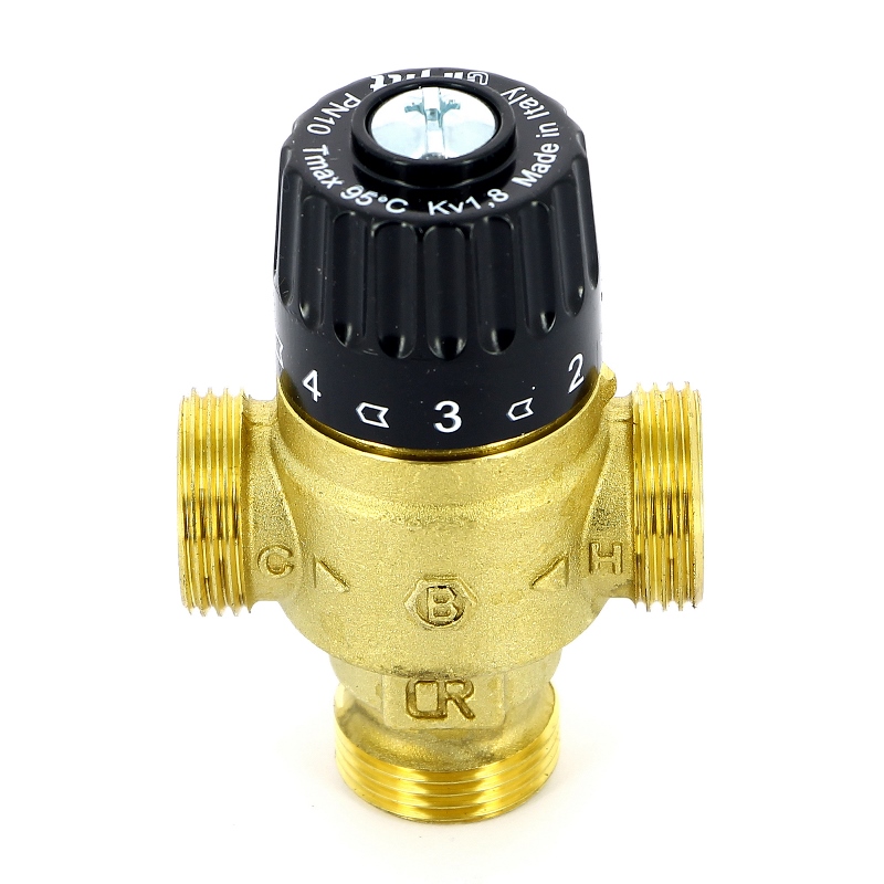 Клапан Н 3/4 термосмесительный 30-65˚С, смешение в центр, латунный