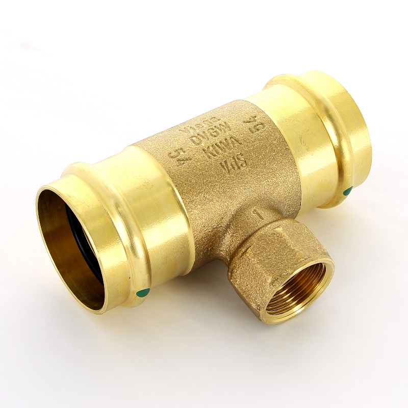 Тройник пресс-В 54x1'x54 бронза Sanpress SC-Contur