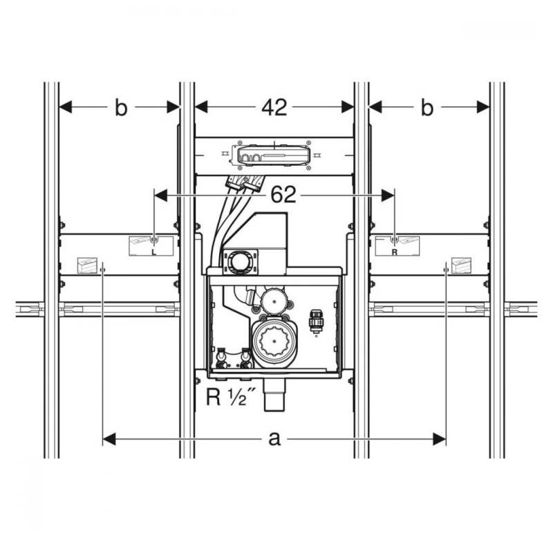 Монтажный элемент Geberit GIS для раковины и встроенного смесителя с сифоном 461.471.00.1