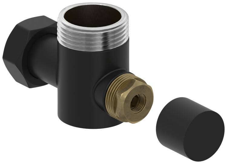 Вентиль угловой Сунержа под шестигранник G 1 x 3/4 черный матовый 31-1300-0134