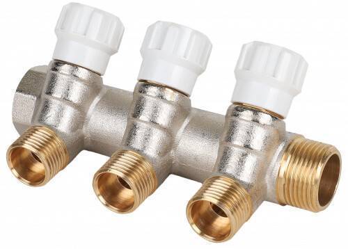 Коллектор Hogart Premium 3/4x1/2 EK 3 выхода с регулирующими вентилями MM4030504