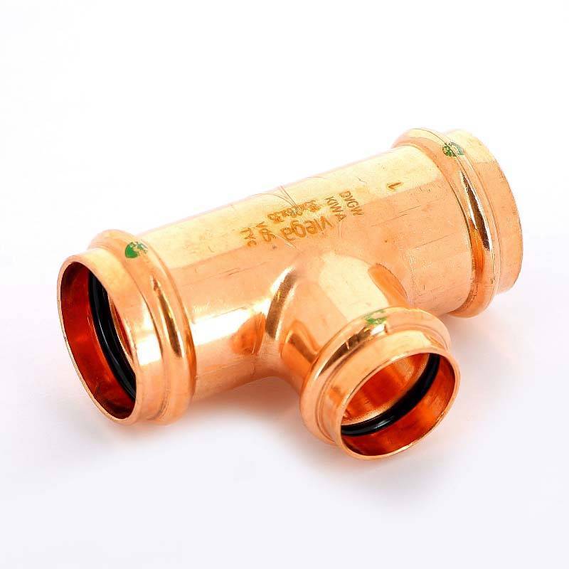 Тройник пресс медный Viega Profipress 35x28x35 мм 292041