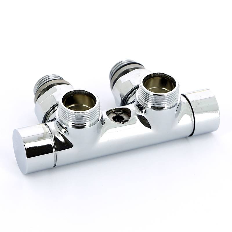 Узел ручной угловой Carlo Poletti с запорным клапаном хром V48100B