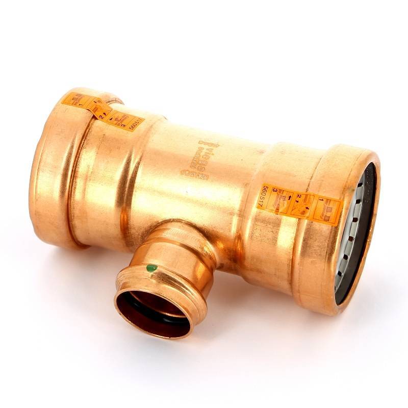 Тройник пресс медный Viega Profipress XL 64x35x64 мм 577735