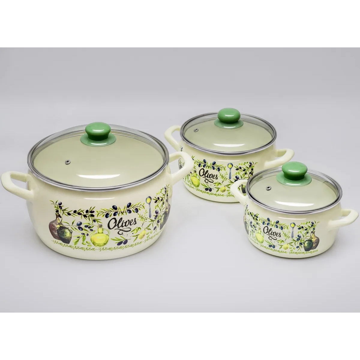 Набор кастрюль Metrot Олива эмалированная сталь 6 предметов 178877