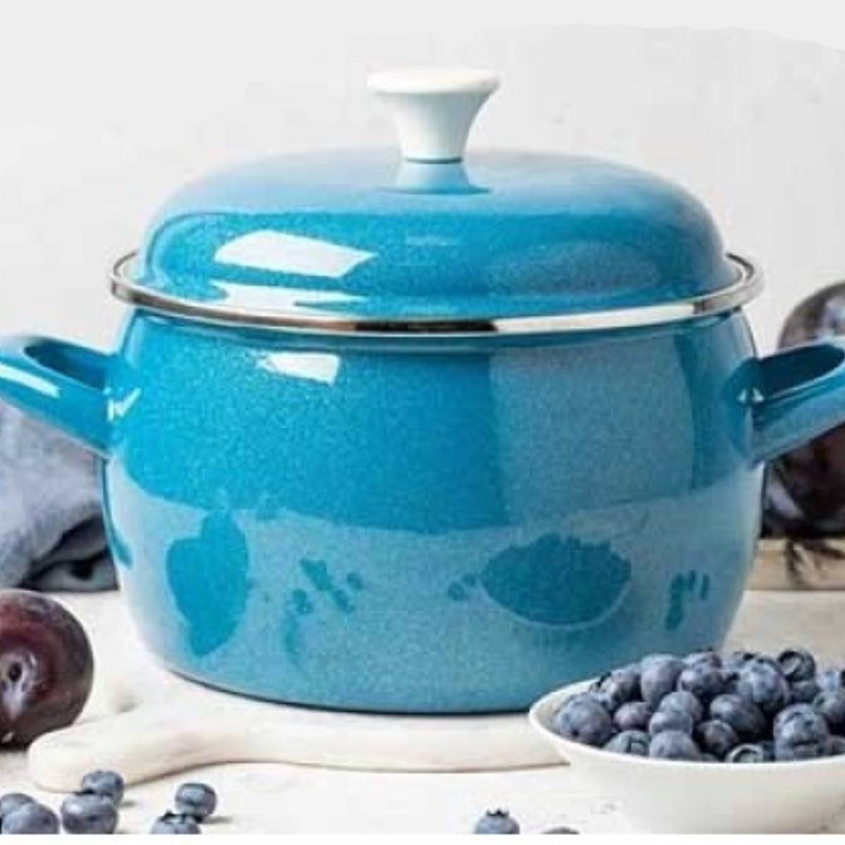 Кастрюля эмалированная глубокая Metrot Лазурь 5.7 л 22 см 149845