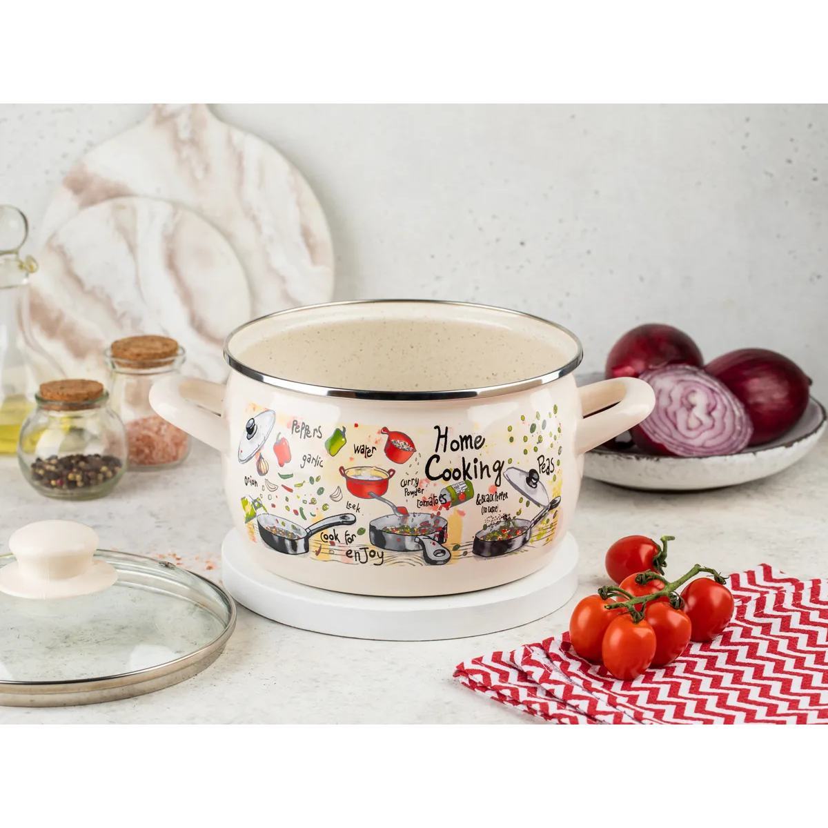 Кастрюля эмалированная Metrot Гурман 2.4 л 7253