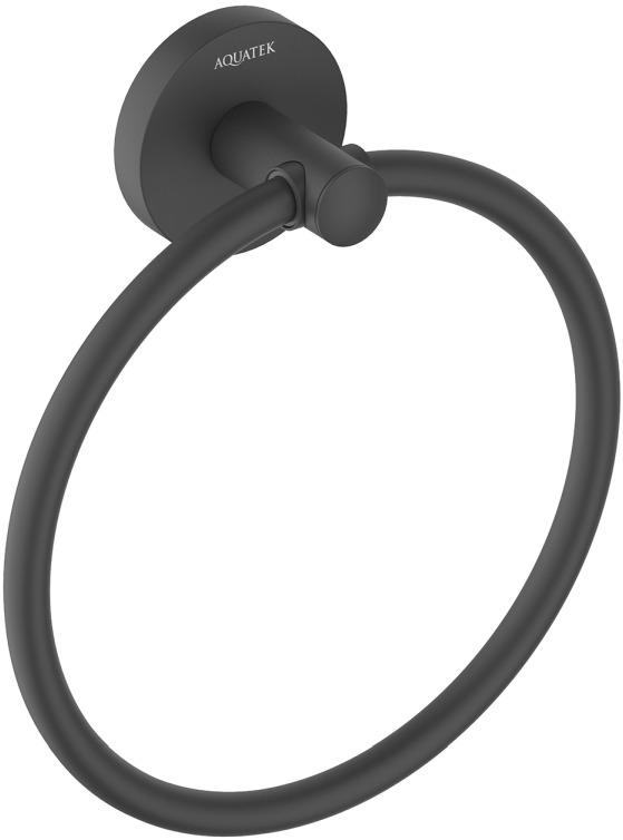 Полотенцедержатель-кольцо Aquatek Оберон матовый черный AQ4212MB