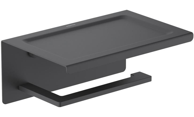 Держатель туалетной бумаги с полкой Aquatek Libra матовый черный AQ4309MB