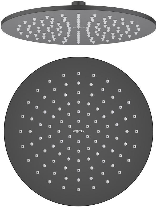 Верхний душ Aquanet AQ2077MB круглый 250х7 мм матовый черный AQ2077MB