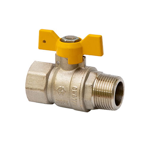 Кран шаровой газовый MVI Premium 1/2 НВ PN 25 полнопроходной латунный ручка-бабочка BV81404