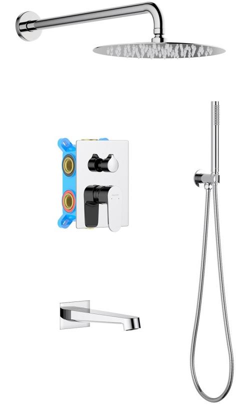 Душевой комплект 4 в 1 Aquanet Oberon 3 режима хром AQ1273CR
