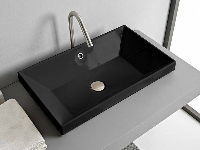 Раковина накладная Scarabeo Teorema 2.0 60x36 см без отверстия для смесителя Ardesia BIOKER 5131/49BK