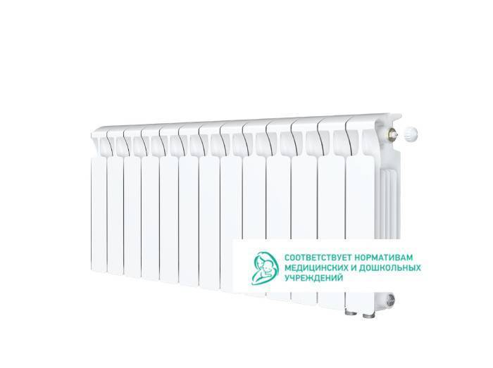 Радиатор биметаллический RIFAR Monolit Ventil 350 13 секций нижнее правое подключение белый R-MN-350-13-VR RAL 9016
