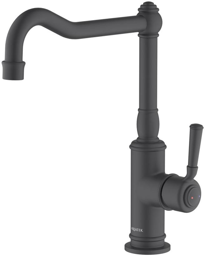 Смеситель для кухни Aquanet Классик матовый черный AQ1580MB