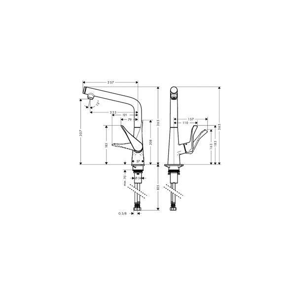 Смеситель для кухни hansgrohe Metris Select 14883000