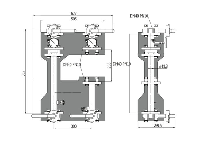 Насосная группа прямая фланцевая Huch EnTEC DN40 PN10 без насоса EFG40010