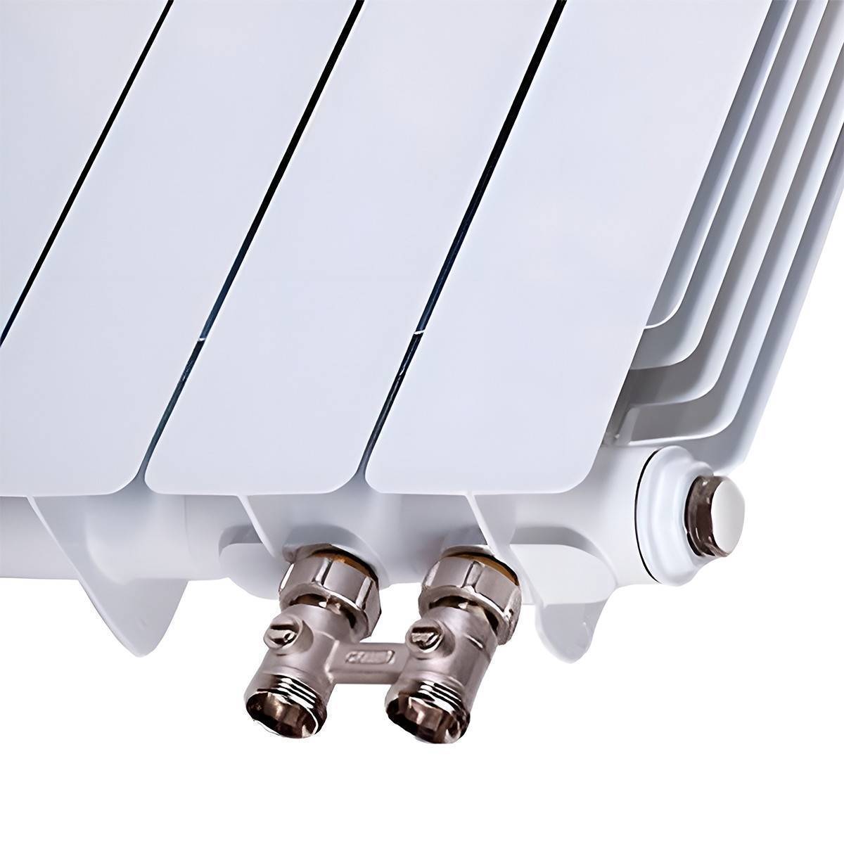 Радиатор биметаллический RIFAR Monolit Ventil 350 8 секций нижнее левое подключение белый 3RM35.VL-8 RAL 9016