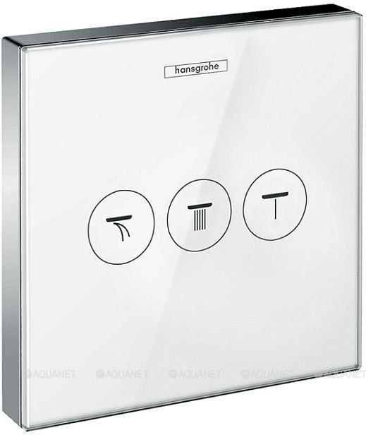 Термостат Hansgrohe ShowerSelect Glass на 3 потребителя белый хром 15736400