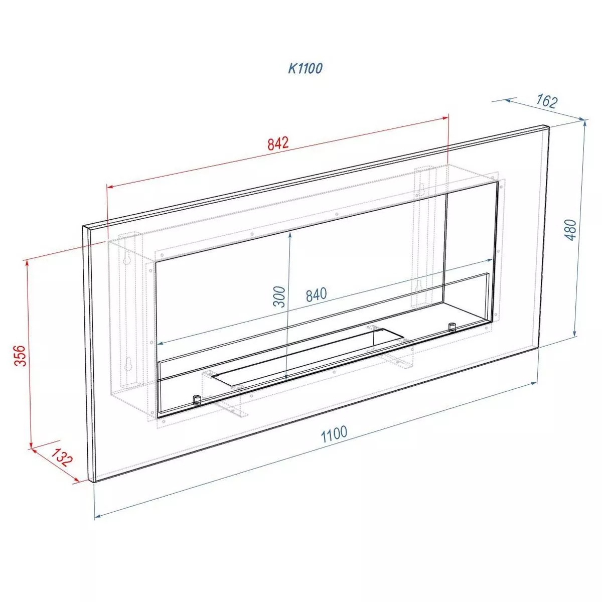 Биокамин настенный Firelight BFP/W-110 17975
