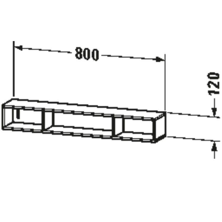 Полка мебельная Duravit L-Cube 800x140x120 мм белая LC120008585