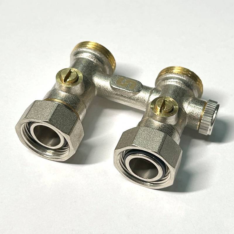 Узел радиаторный прямой Uni-Fitt 3/4 EK x 3/4 EK с кранами и байпасом 190N3301