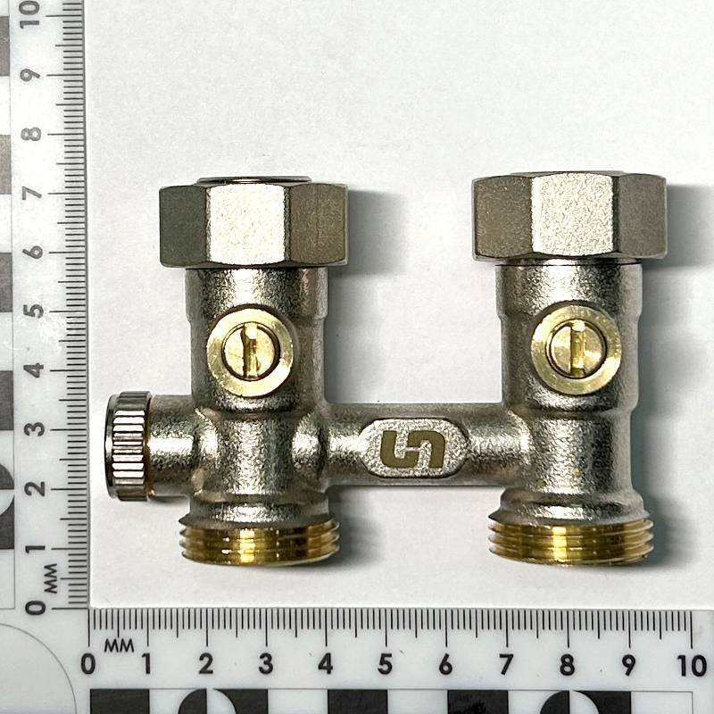 Узел радиаторный прямой Uni-Fitt 3/4 EK x 3/4 EK с кранами и байпасом 190N3301