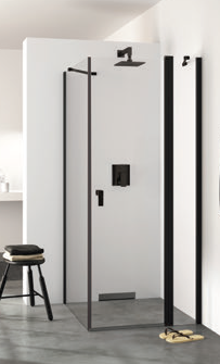 Душевая дверь HÜPPE Design Pure 900x2000 мм маятниковая черный матовый прозрачное стекло 21H91H1000937000